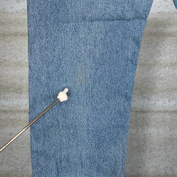 Vintage Carhartt Jeans Relaxed Fit Light Wash Work Wear Denim Leather Logo 90s - Picture 6 of 11